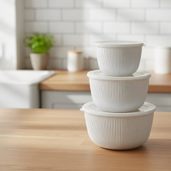 Plastic Tupperware Set - 3 Pcs